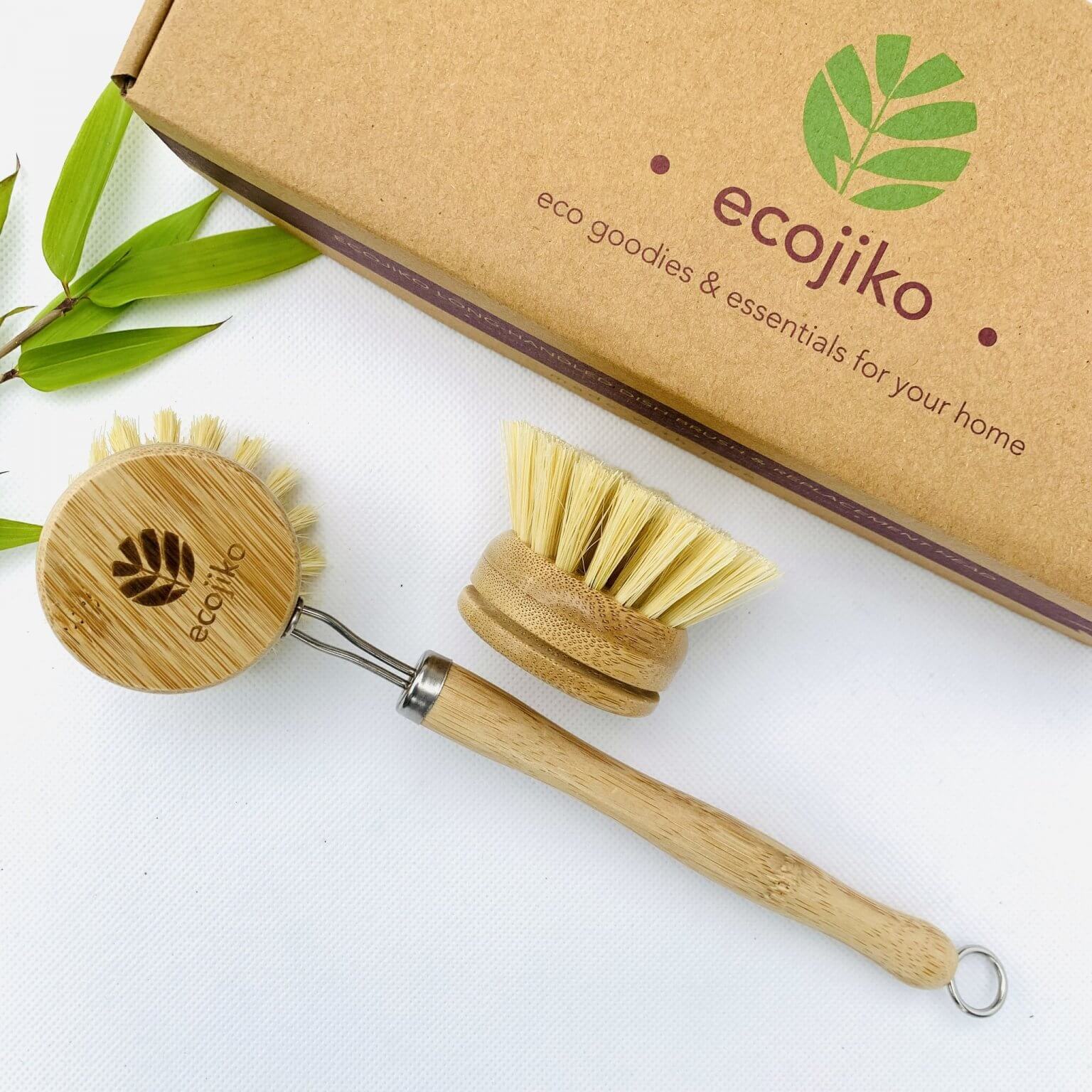 Bamboo Dish Brush with Replacement •