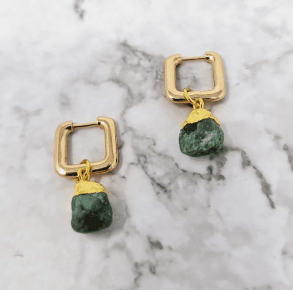 Sofia Emerald May Birthstone Mini Link Earrings | Ethically Sourced Jewellery