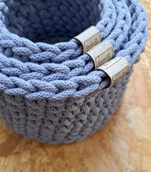 Set of 3 Nesting Crochet Baskets | Recycled Cotton Cord