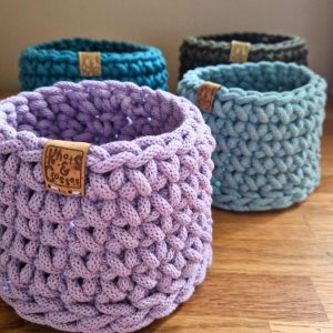 Small Crochet Basket | Recycled Cotton Cord
